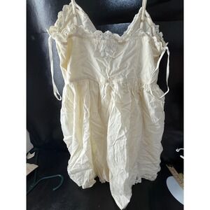 XXI Forever 21 Cream Lace Trim Button Front Babydoll Camisole Top Small